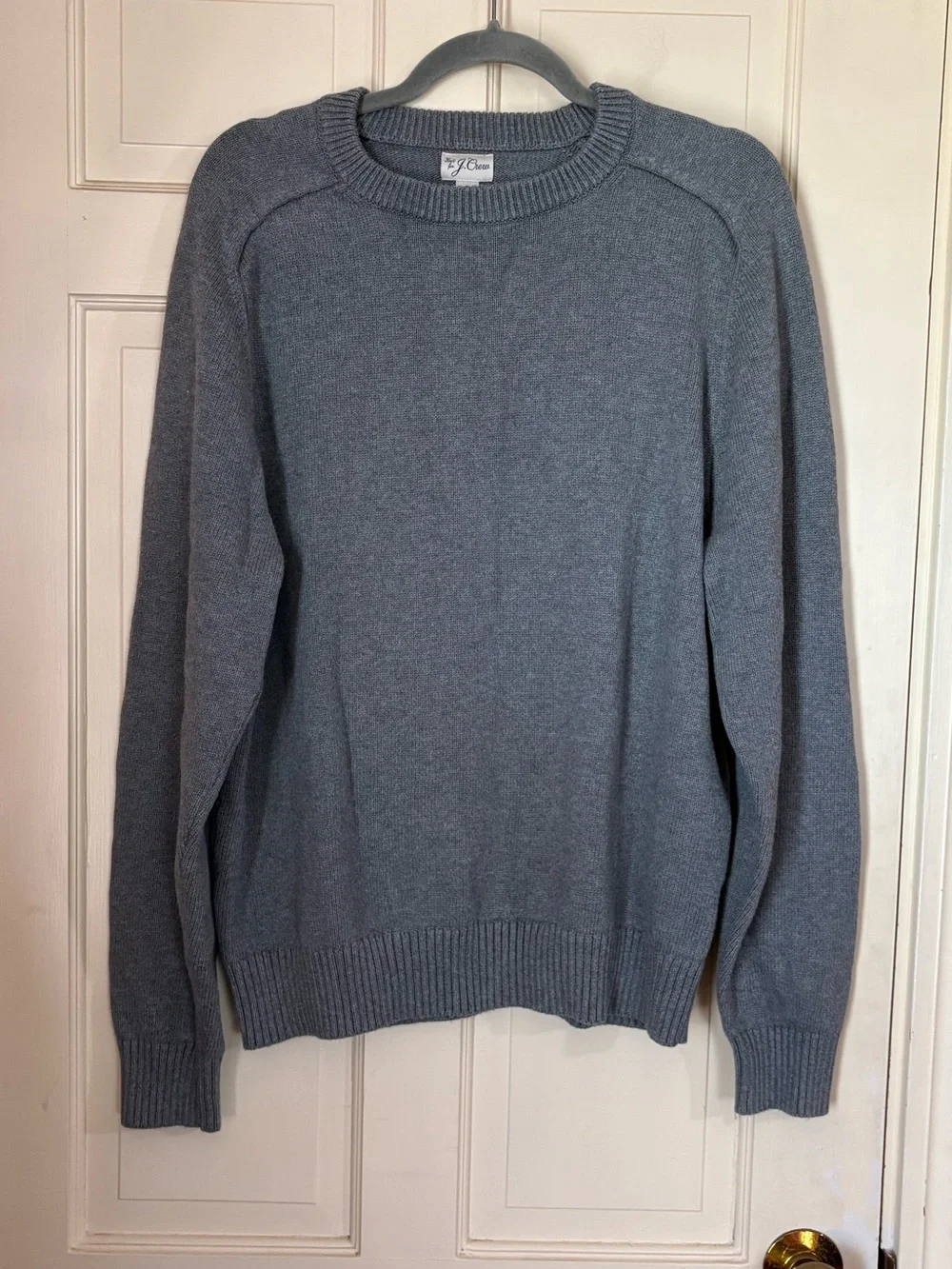 J Crew Sweater Mens X-Large Gray Heritage Cotton Crewneck Pullover Classic